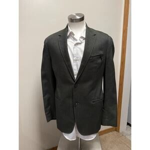 John Varvatos USA Coat Mens 40R Jacket 2 Button Green Blazer 100% Cotton Luxe